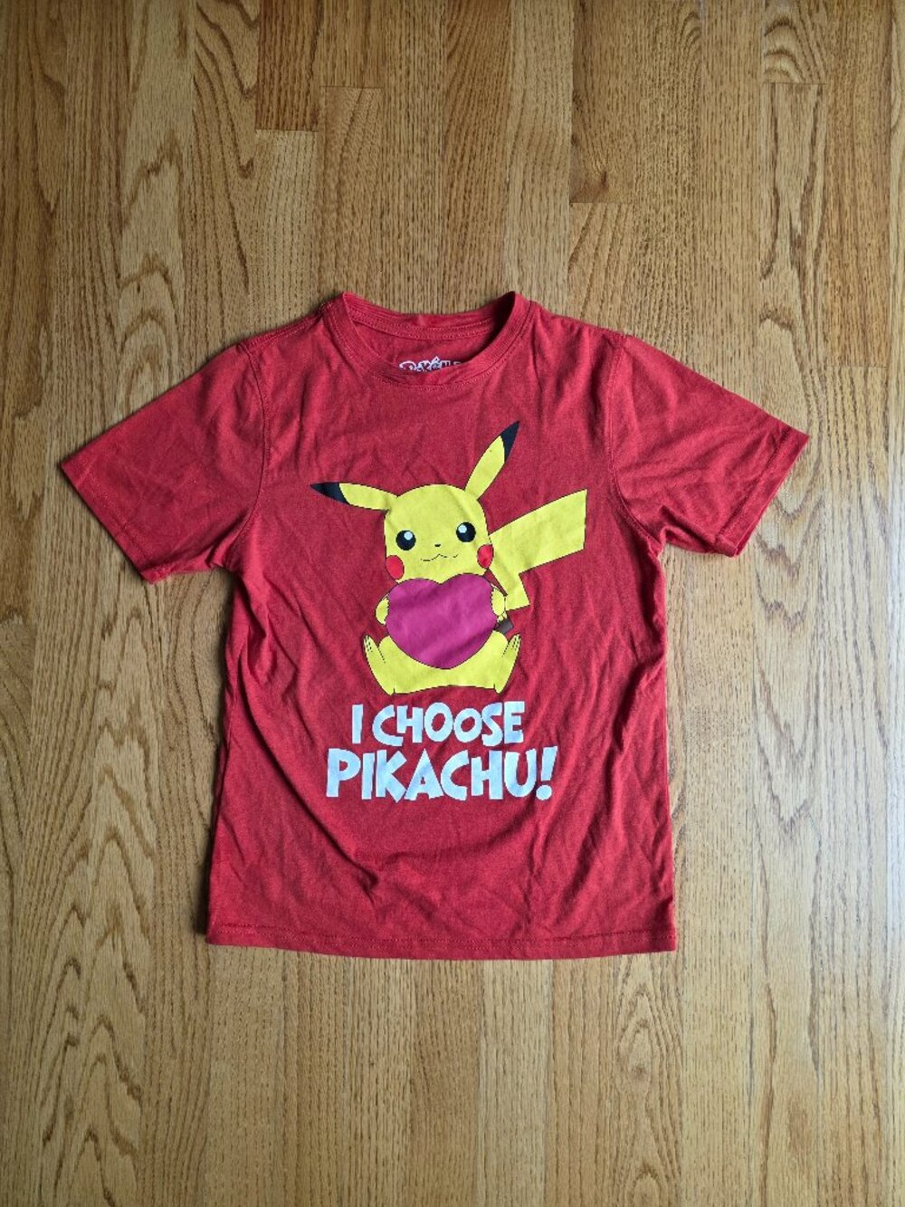 Pikachu Heart Valentine's Day Short Sleeve T-Shirt | Boy's 10-12 Large | Pokemon